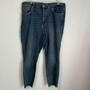 Good American Jeans Good Legs Plus Size High Rise Raw Hem Ankle